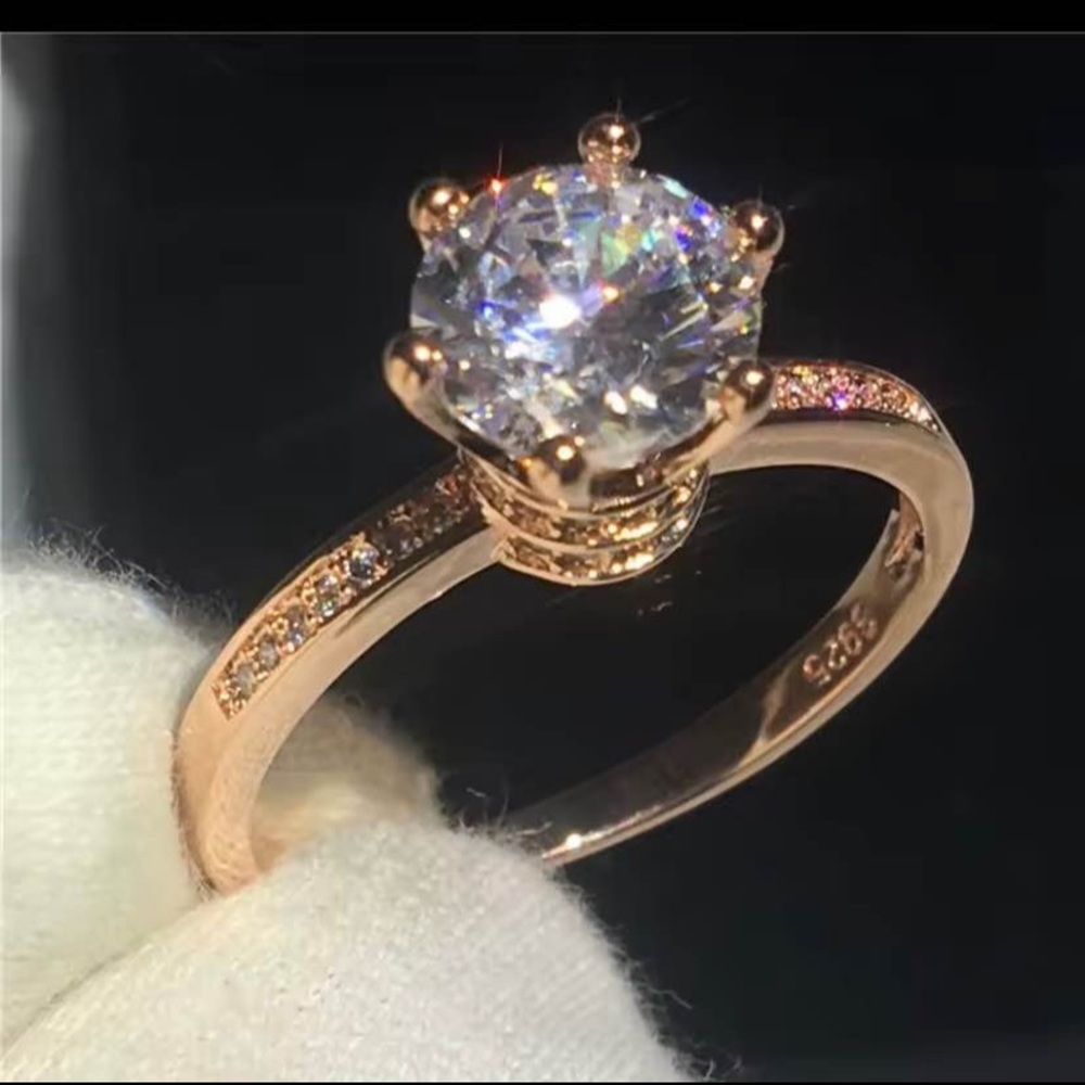 585/18k Rose Gold Solitaire with Lab Created Diamond Engagement Ring